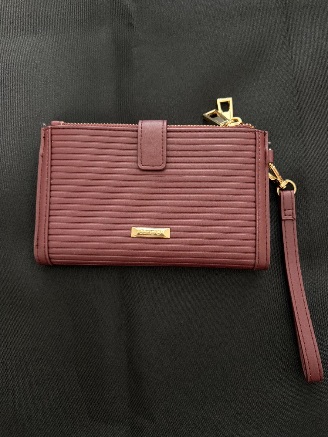 ALDO Wristlet Wallet Clutch Burgundy Faux Leather