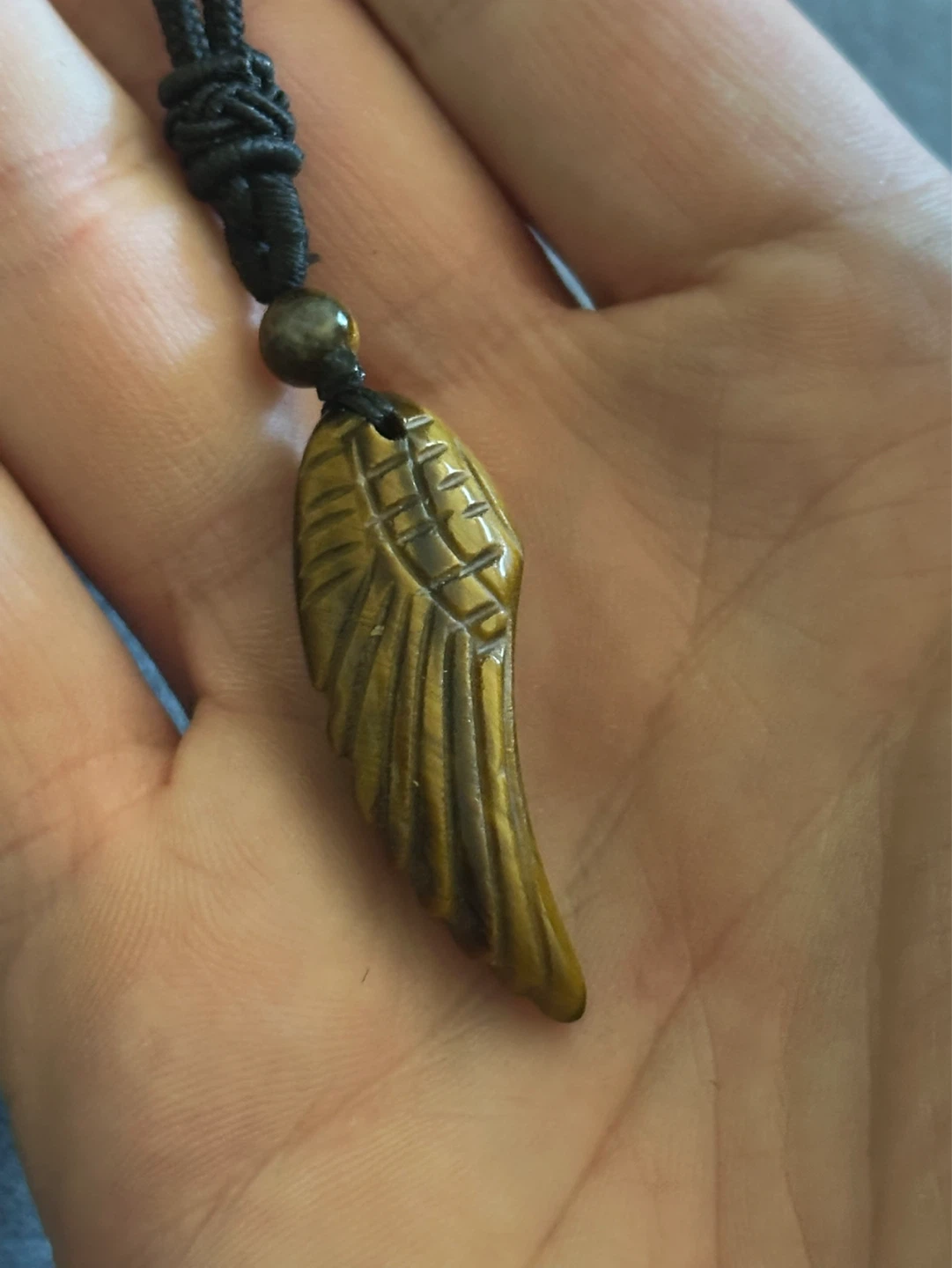Natural Gemstone Carved Angel Wing Reiki Chakra Pendant - photo 4