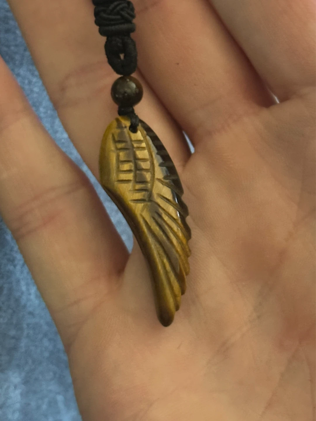 Natural Gemstone Carved Angel Wing Reiki Chakra Pendant - photo 3