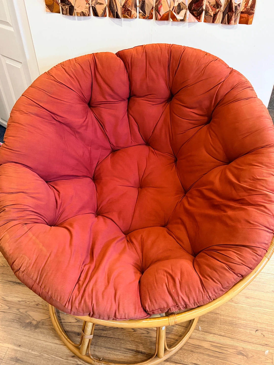 Papasan Chair with Red Cushion - photo 2