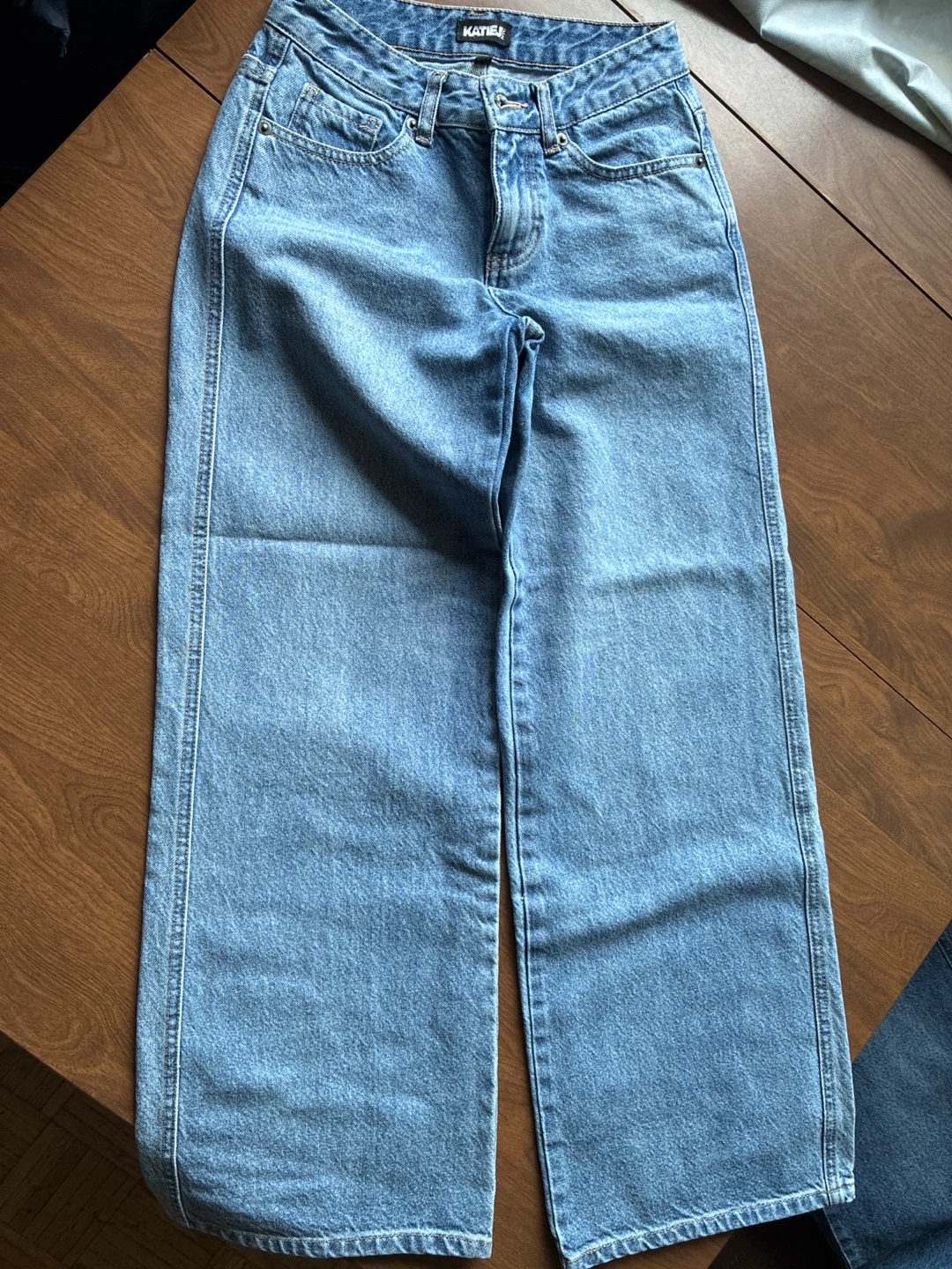 KATIEJ NYC girls  Wide Leg Jeans - Light Wash Denim