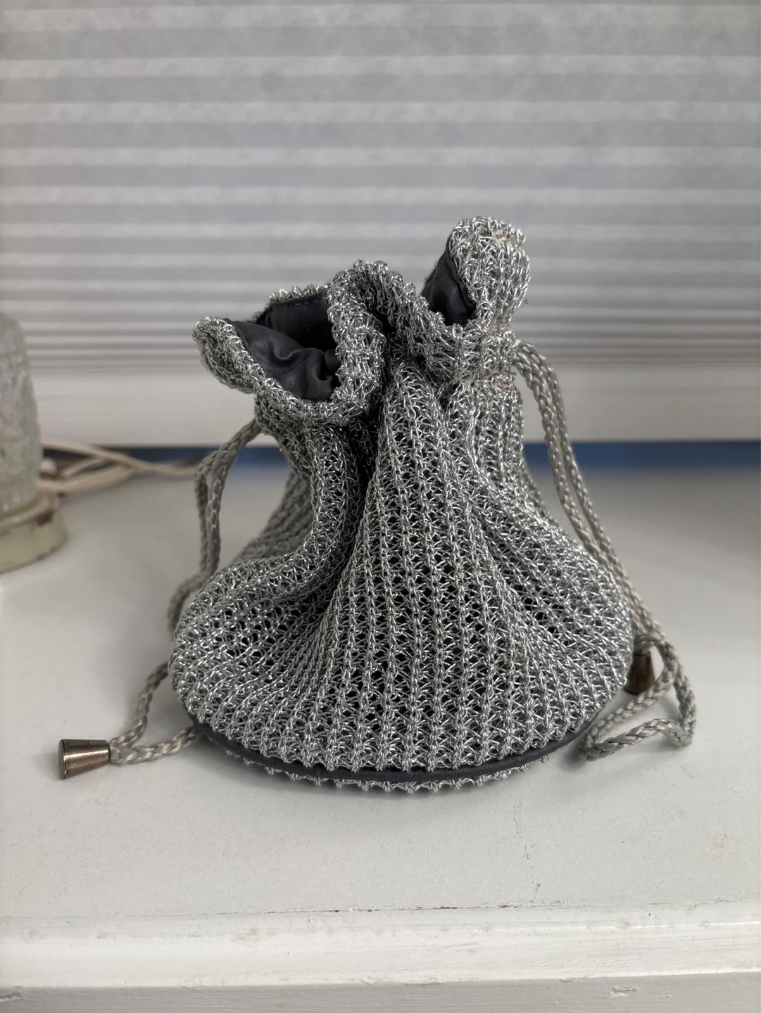The Body Shop Silver Mesh Drawstring Pouch