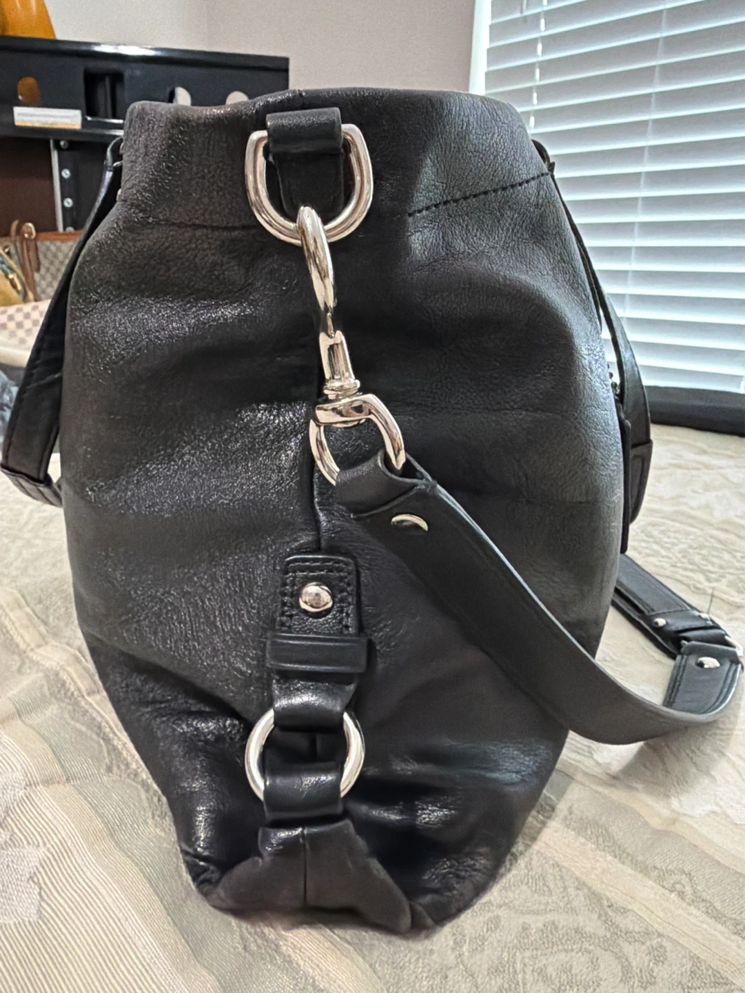 Coach Black Leather Tote Handbag - photo 3