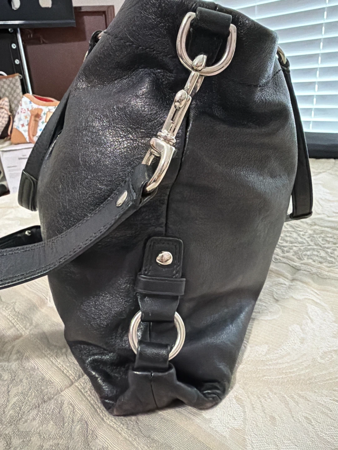 Coach Black Leather Tote Handbag - photo 4