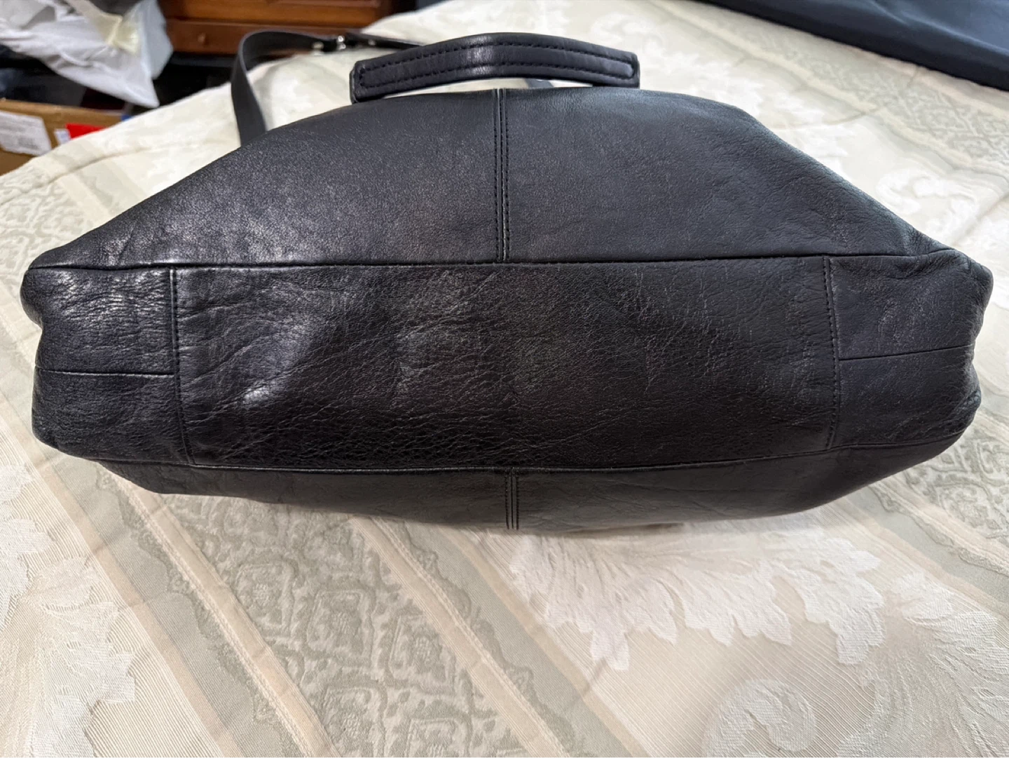 Coach Black Leather Tote Handbag - photo 5