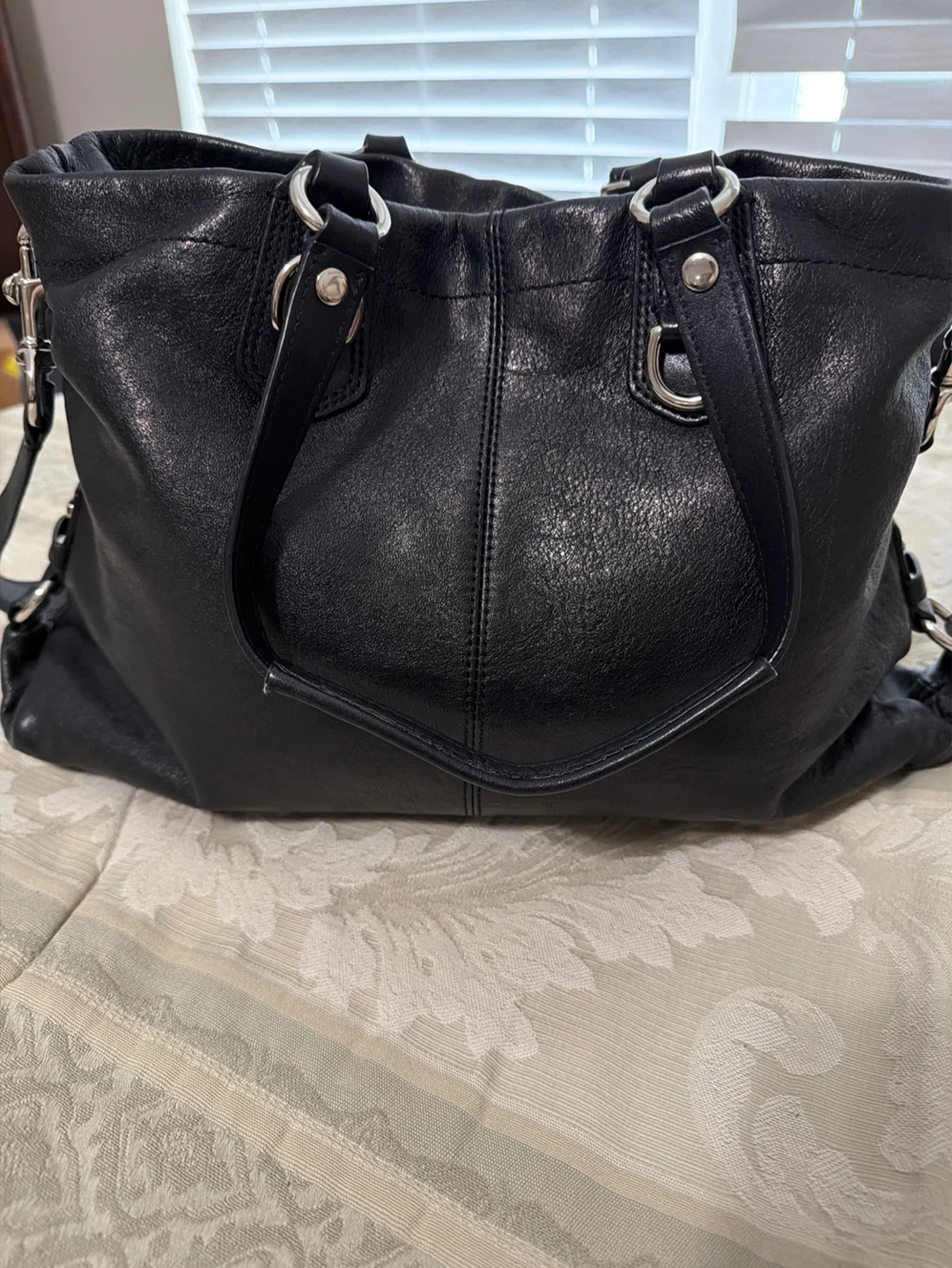 Coach Black Leather Tote Handbag - photo 2