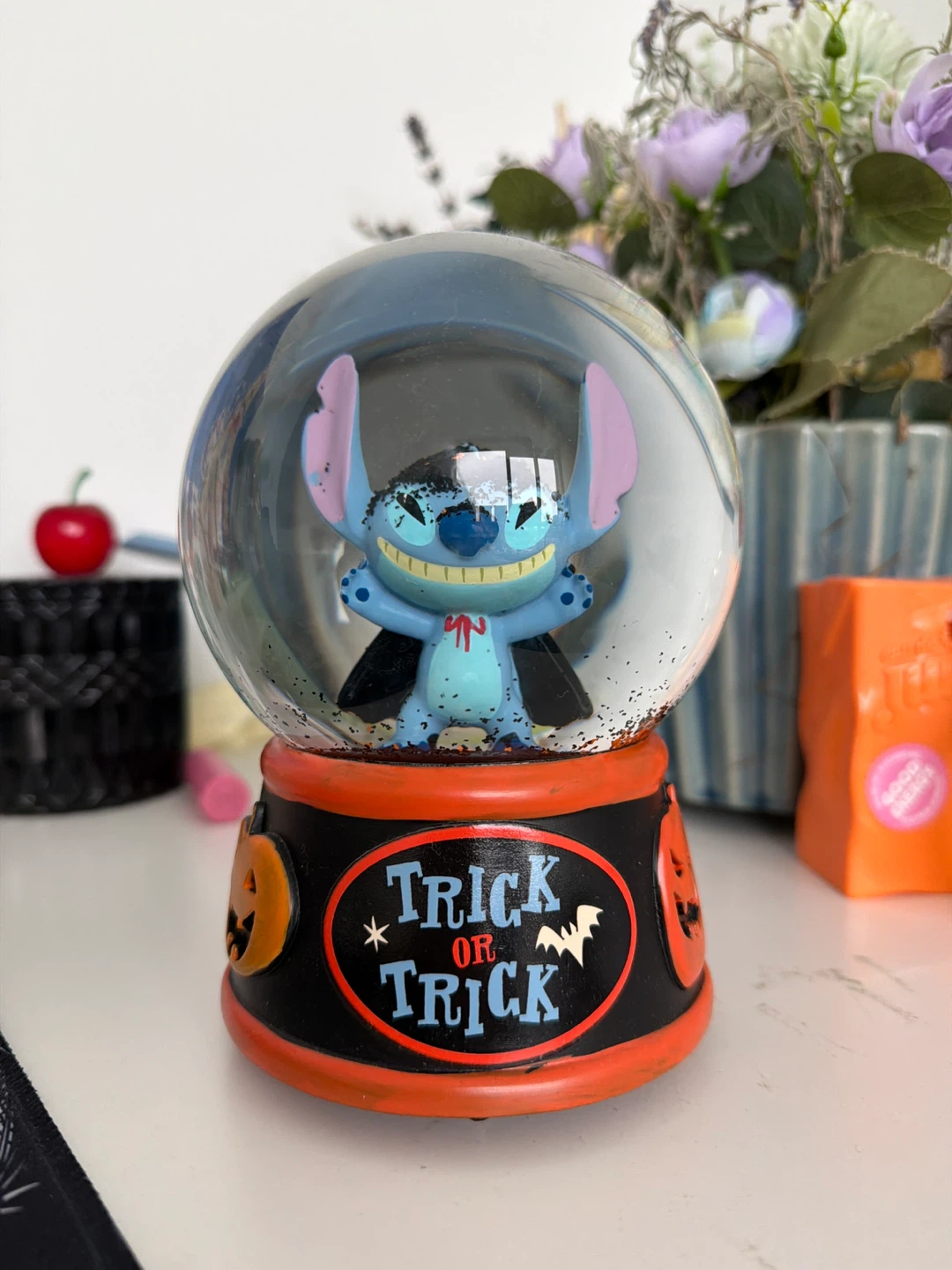 Disney Stitch Trick or Treat Snow Globe