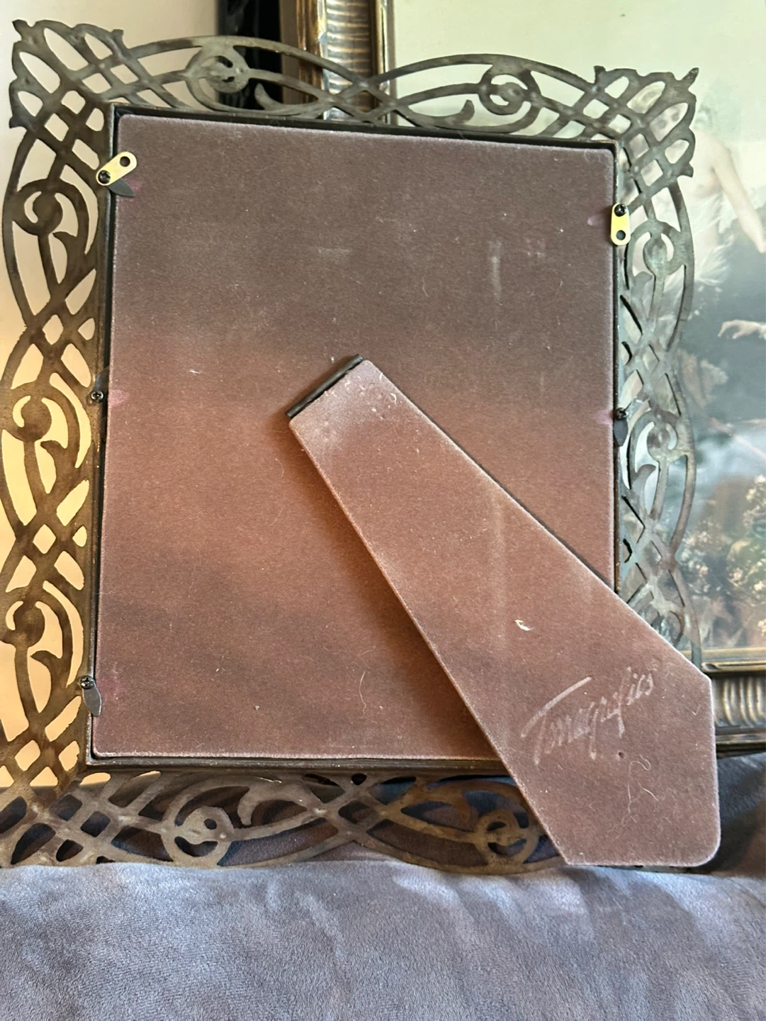 Vintage tonagrapics cast metal  picture frame - photo 4
