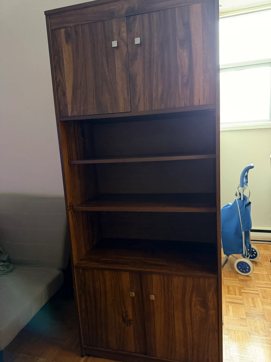 Wooden Bookshelf with Cabinet - photo 4
