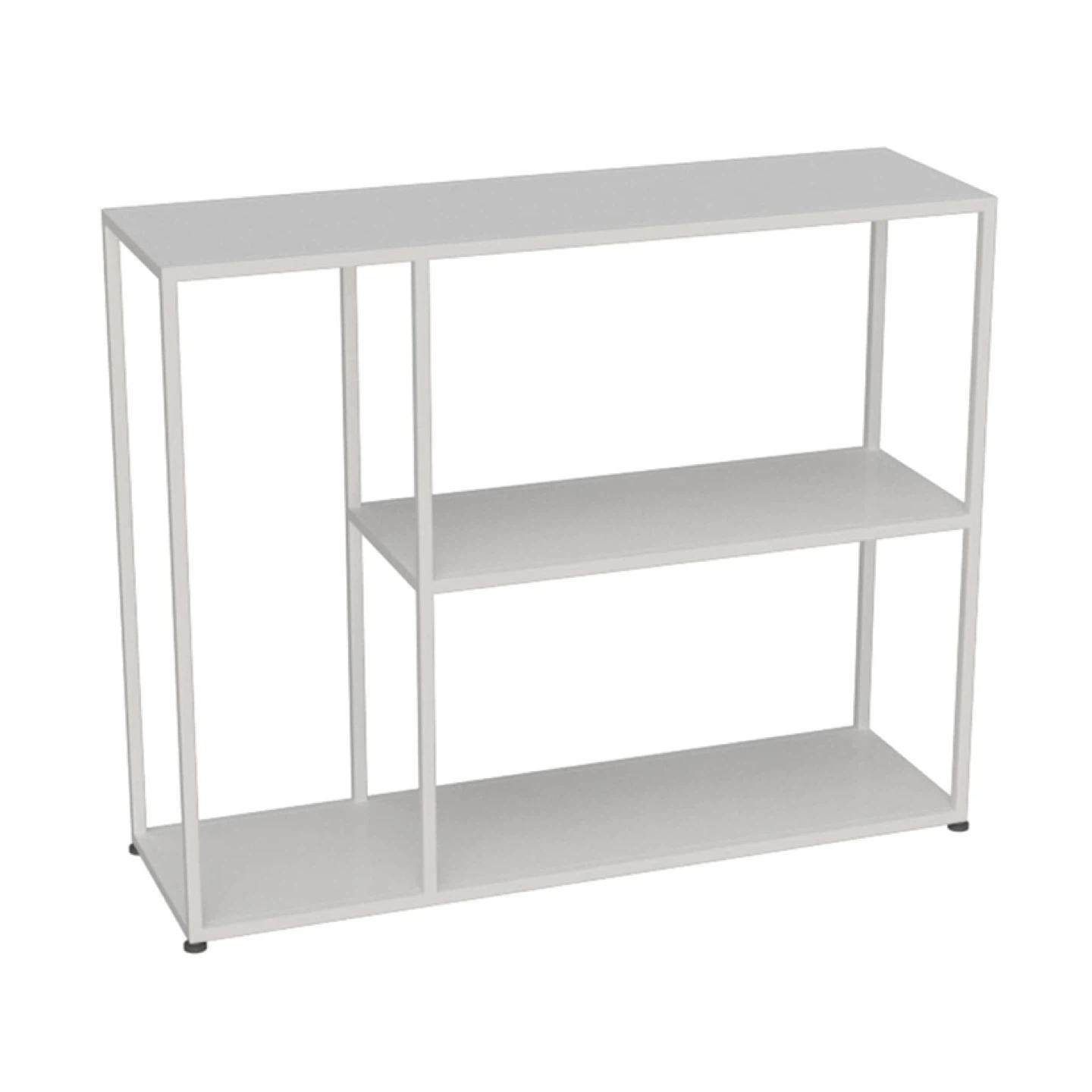 Console Table White Iron Table with Storage Shelves 3-Tier