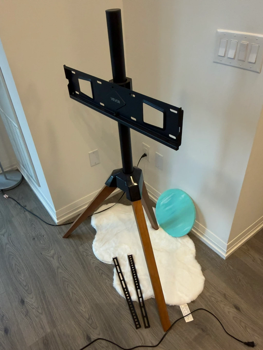 Tripod TV Stand with Wood Legs