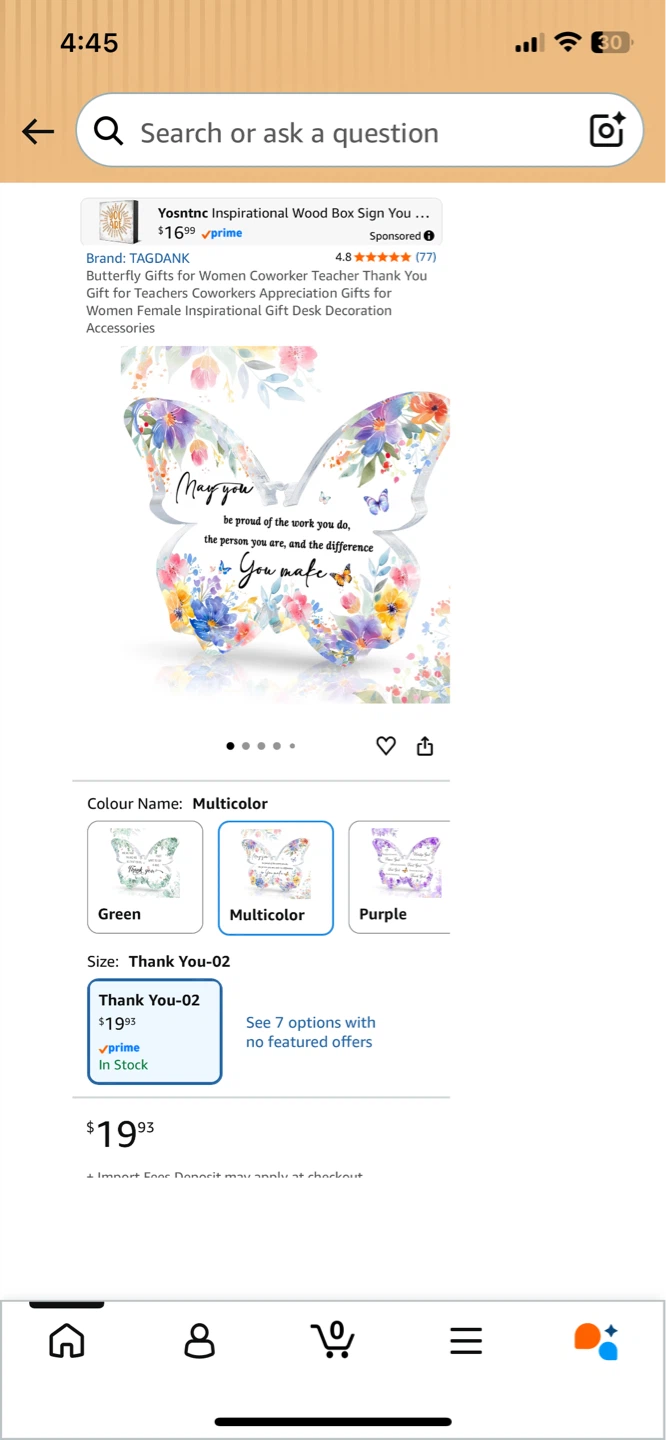 NEW! Butterfly Acrylic Sign - Appreciation & Inspirational