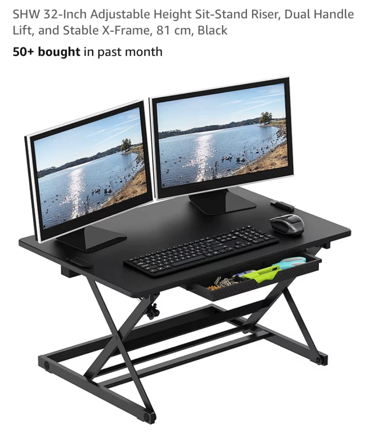 New 32-Inch Adjustable Height Sit-Stand Desk Riser