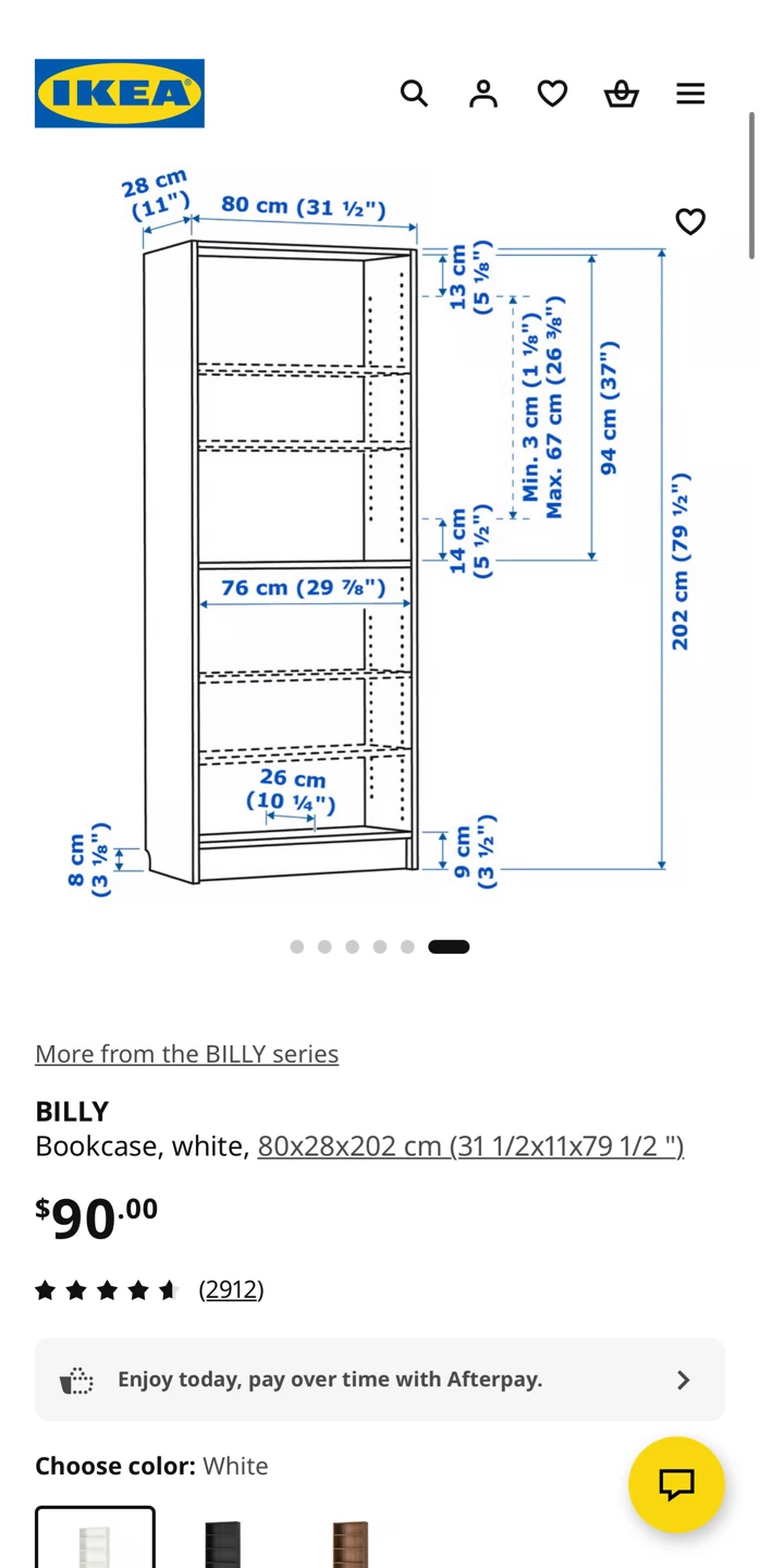 IKEA BILLY Bookcase - White, 80x28x202 cm - photo 2