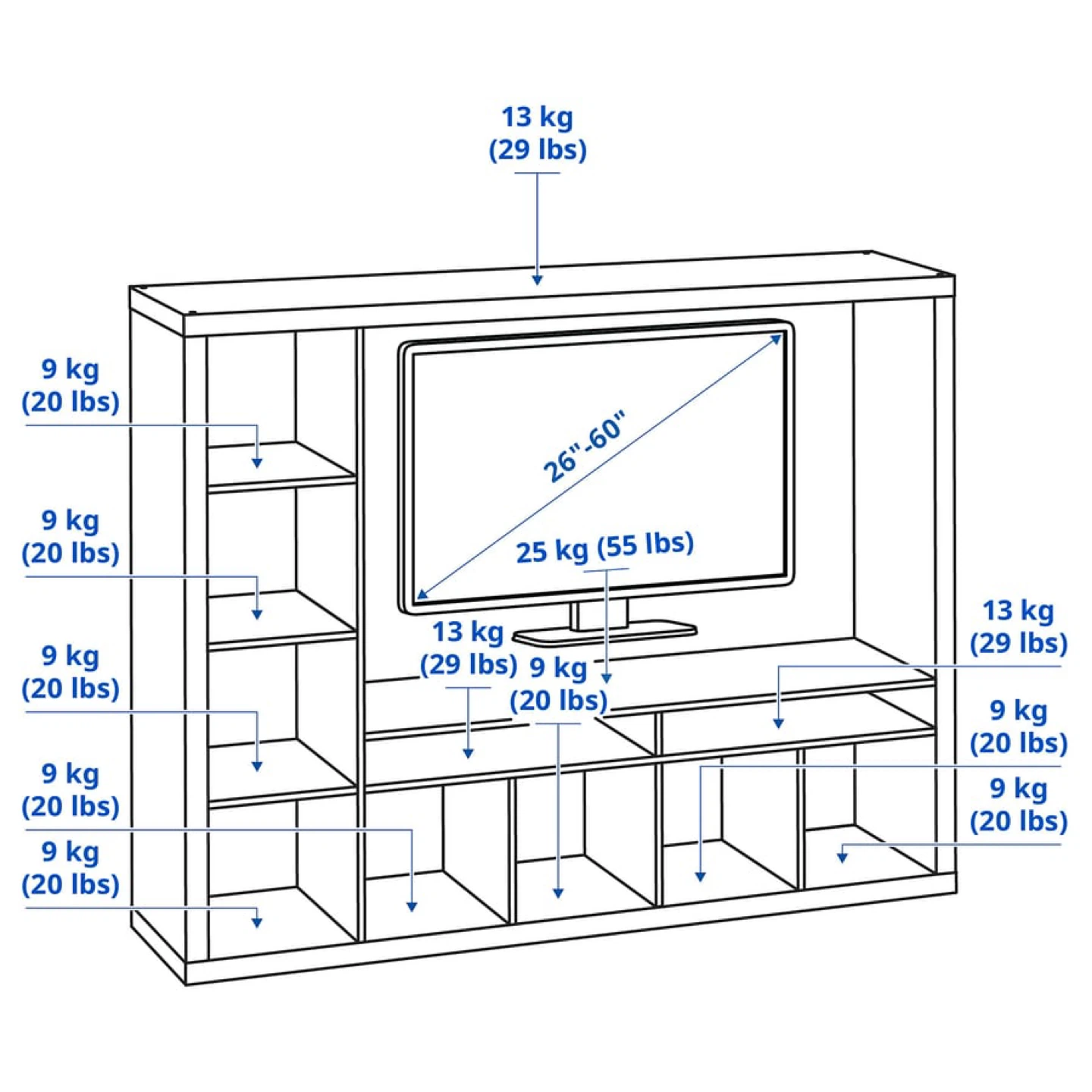 Black Entertainment Unit with Shelving - photo 5