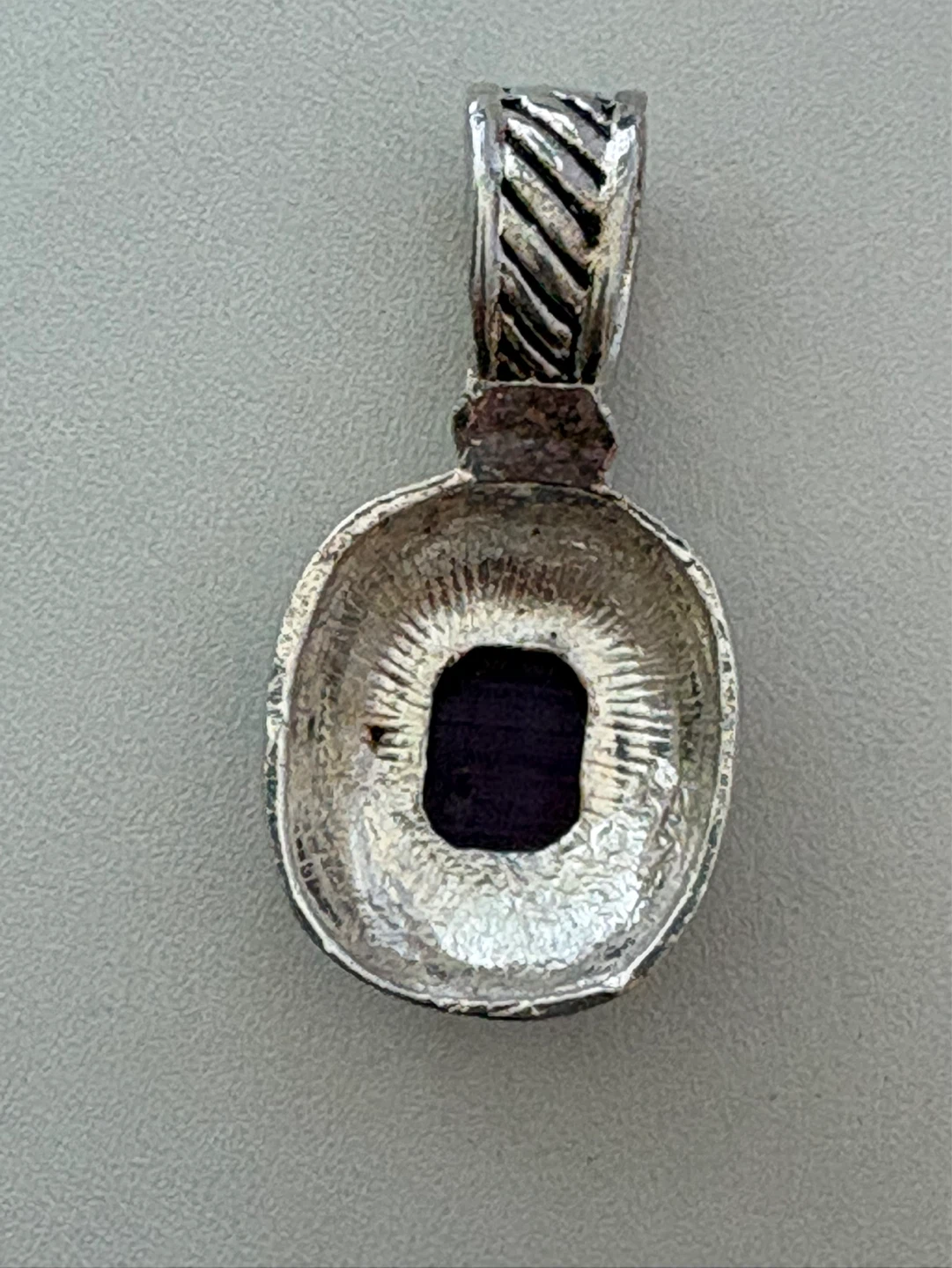 Silver Pendant with purple cat’s eye stone - photo 4