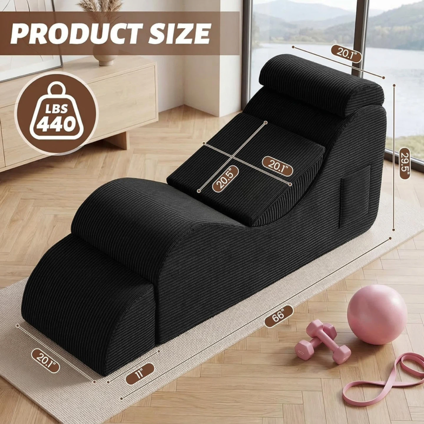 Yoga Chair Lounge for Adult, Ergonomic Foam Chaise Lounge - photo 2