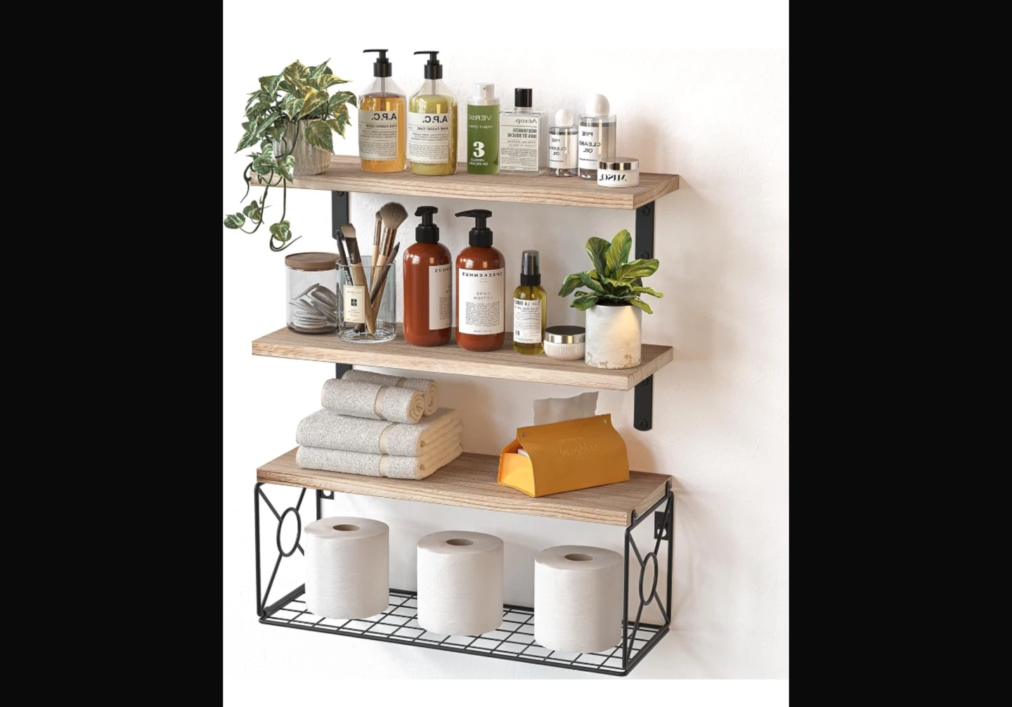 Wooden Shelves with Metal Brackets - photo 2
