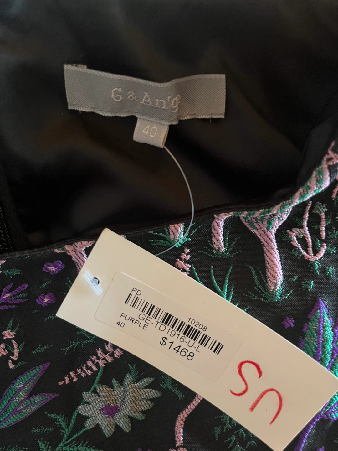 G & Anja Embroidered Floral Mini Dress Purple Size 40