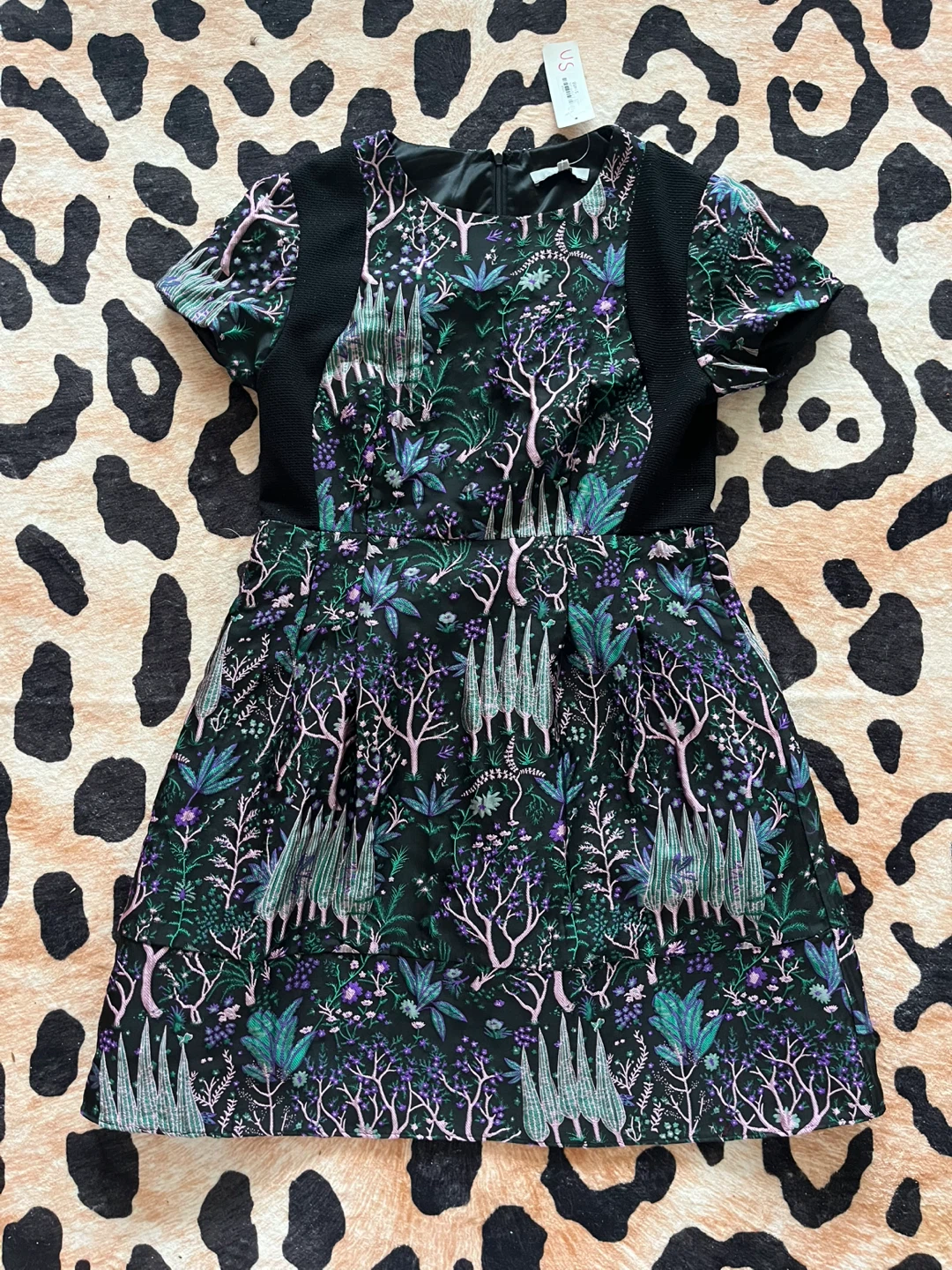 G & Anja Embroidered Floral Mini Dress Purple Size 40 - photo 2
