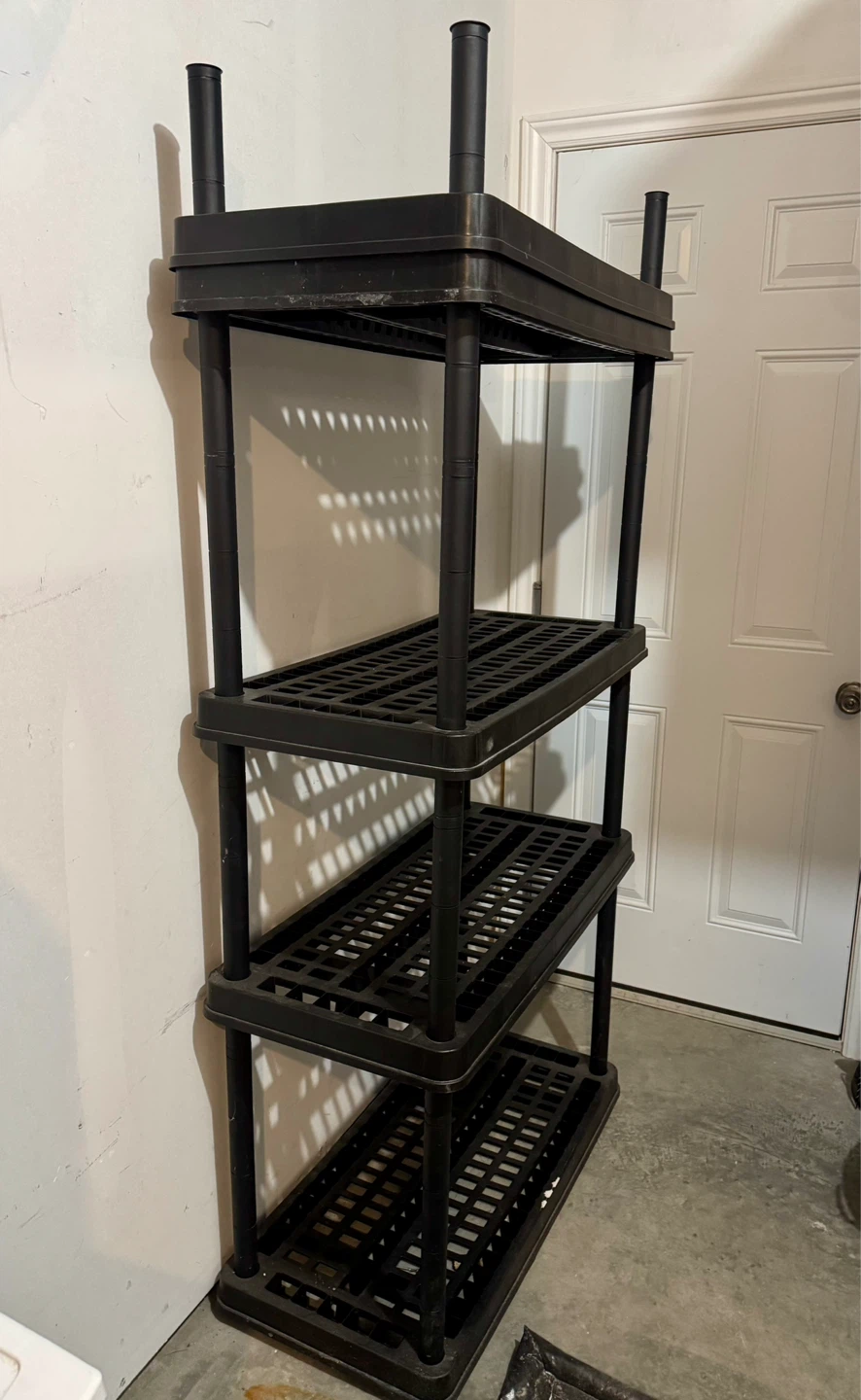 Black 4-Tier Plastic Shelving Unit - photo 2