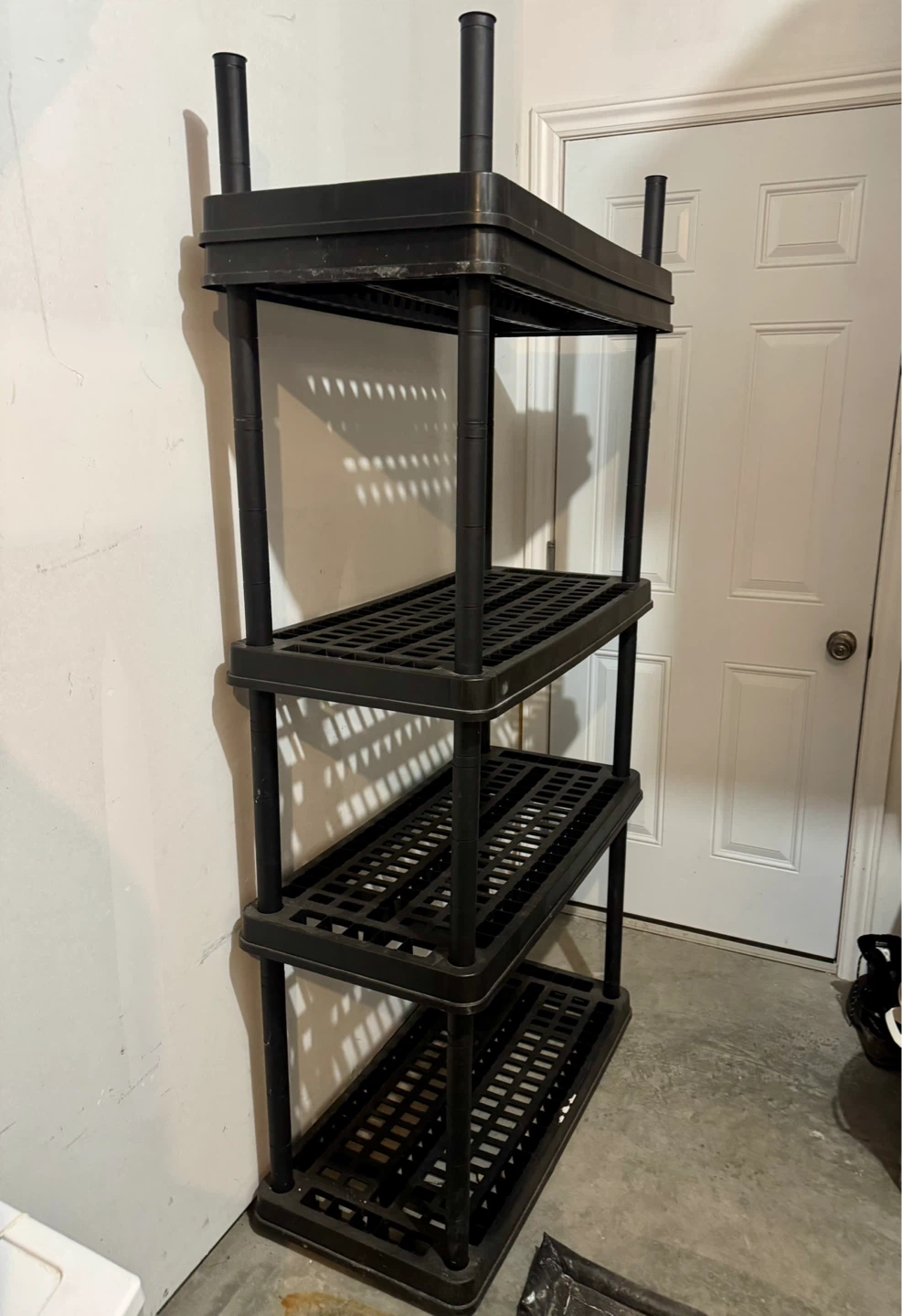 Black 4-Tier Plastic Shelving Unit - photo 3