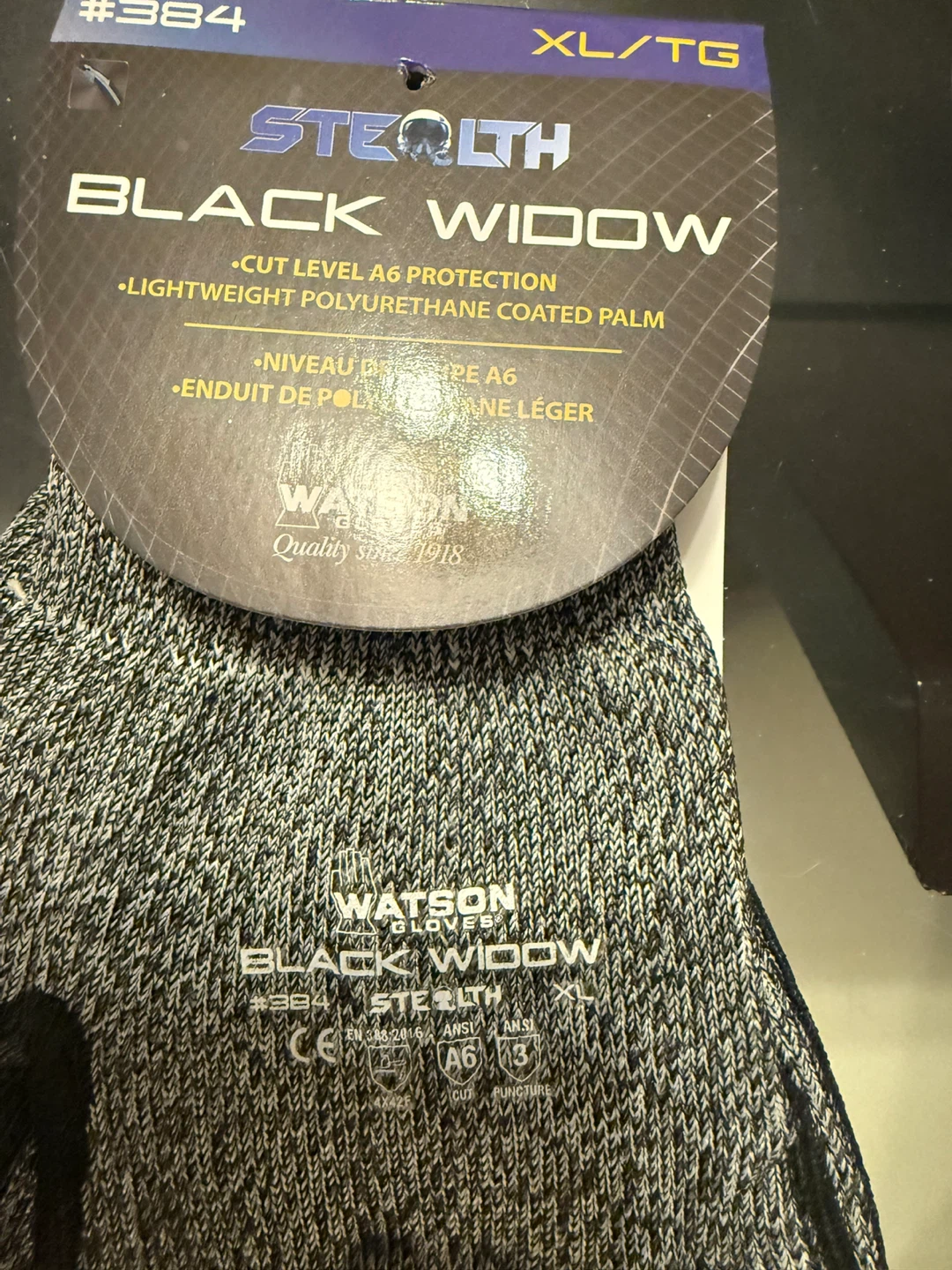 Watson Stealth Black Widow Cut Level A6 Gloves XL/TG - photo 2