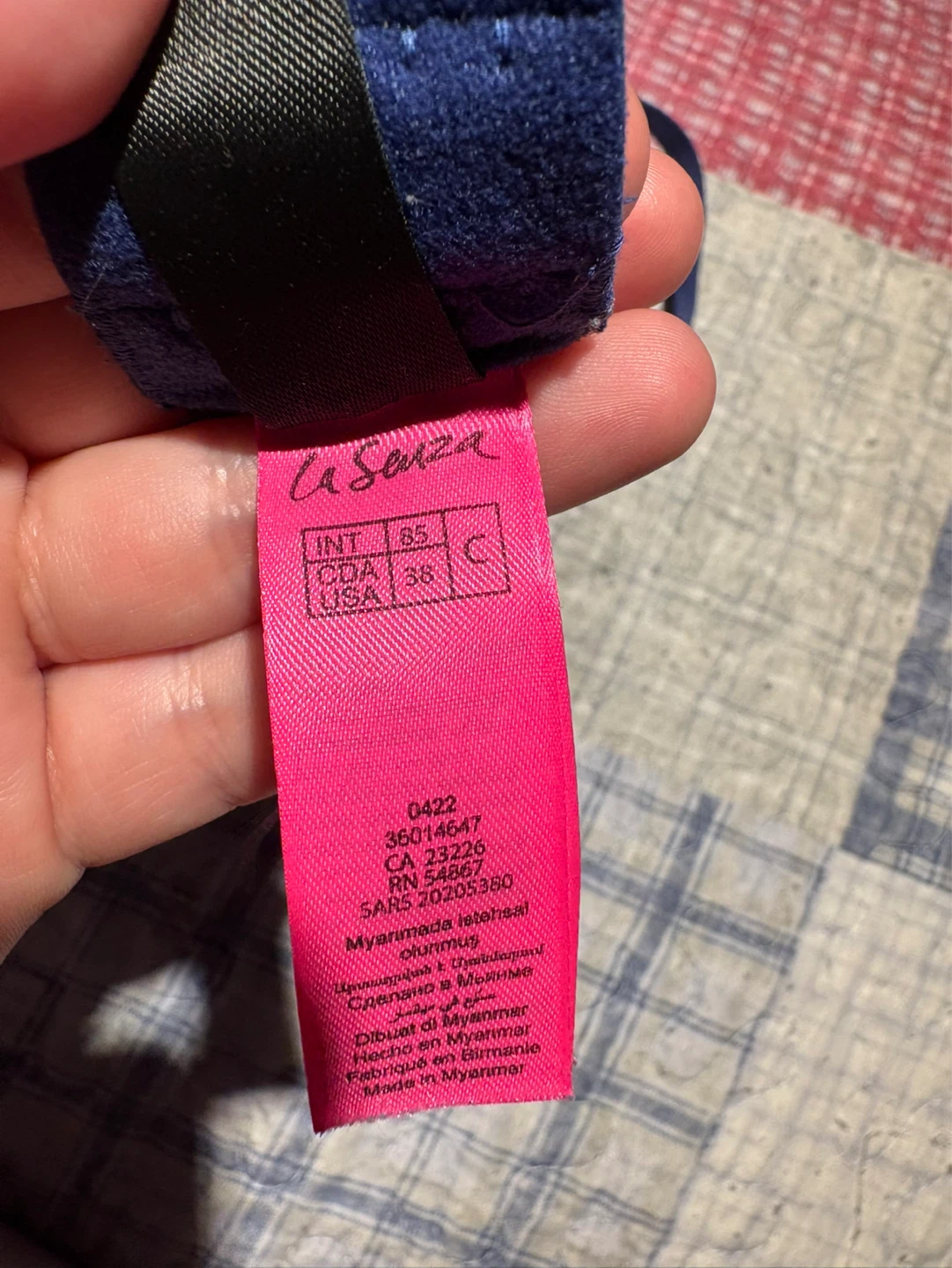 La Senza "Hello Sugar" Plunge Bra - 36C - Navy Blue - photo 3