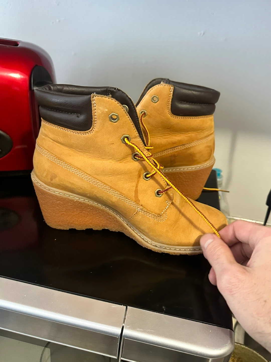 Timberland Women's Amston 6” Wheat Nubuck Heel Boots  Size 6 - photo 5