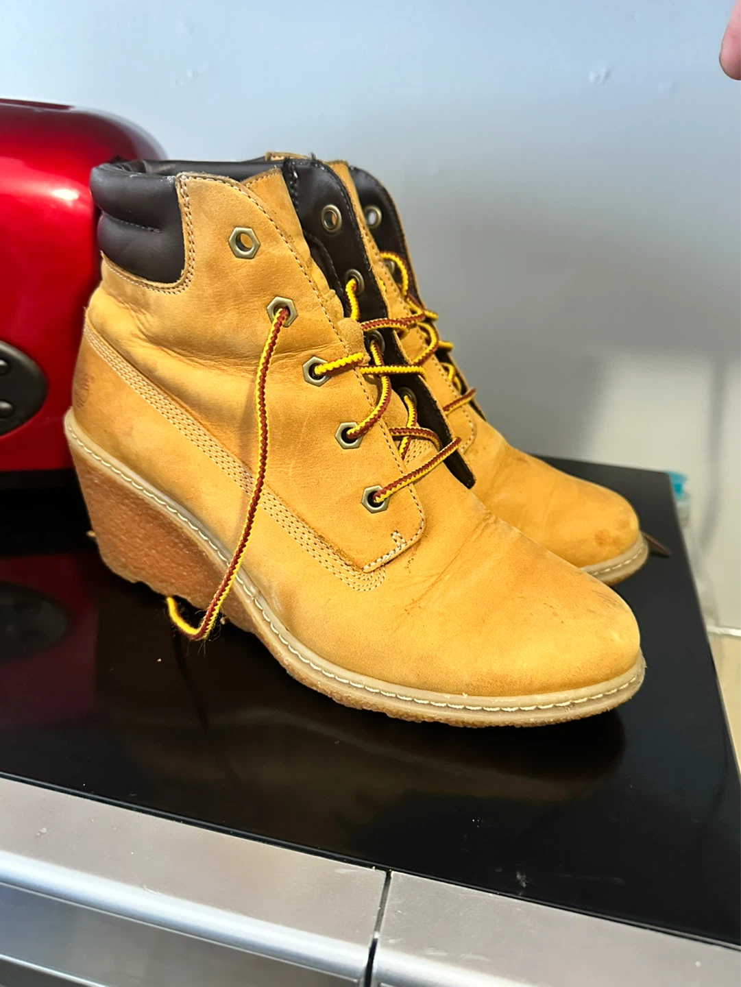 Timberland Women's Amston 6” Wheat Nubuck Heel Boots  Size 6 - photo 3