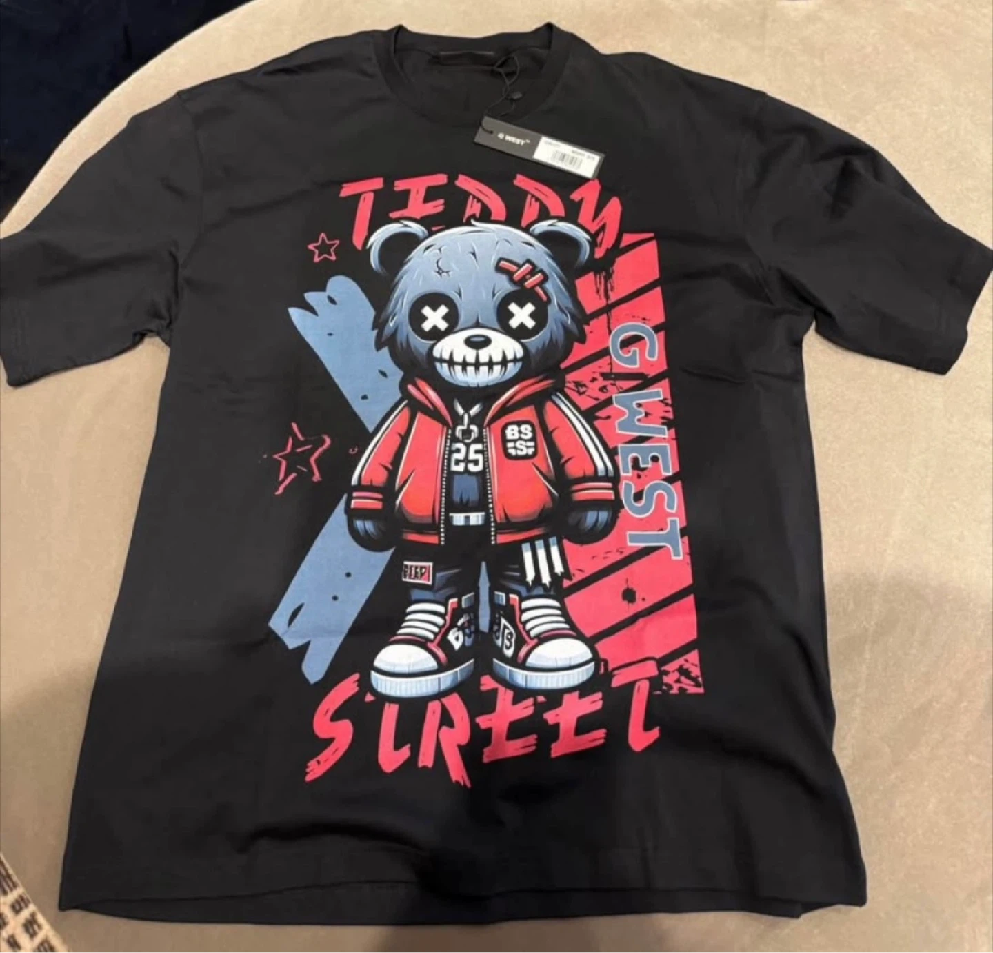 G.WEST Teddy Street Graphic T-Shirt Black