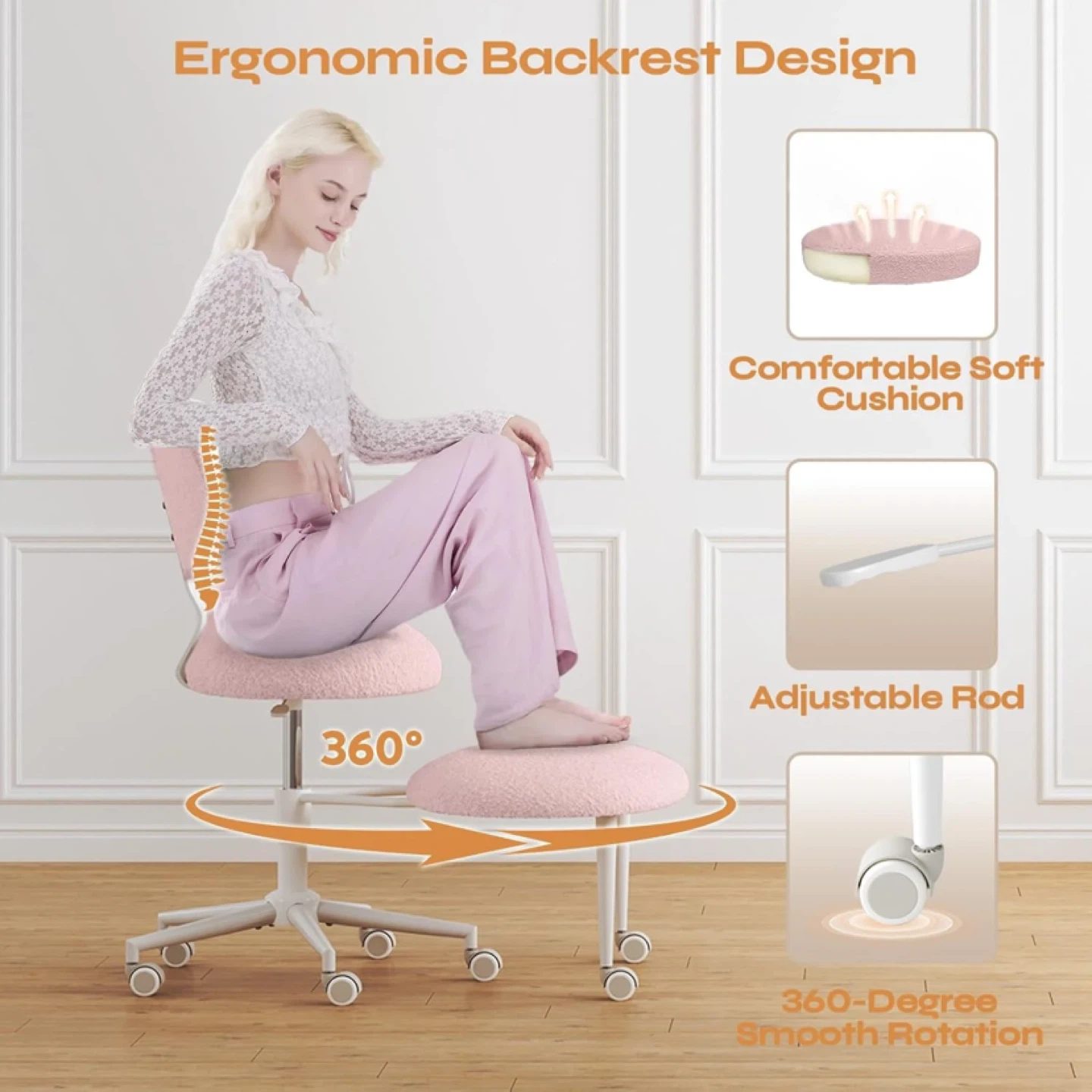 Pinmoco Ergonomic Cross Legged Swivel Chair - photo 4