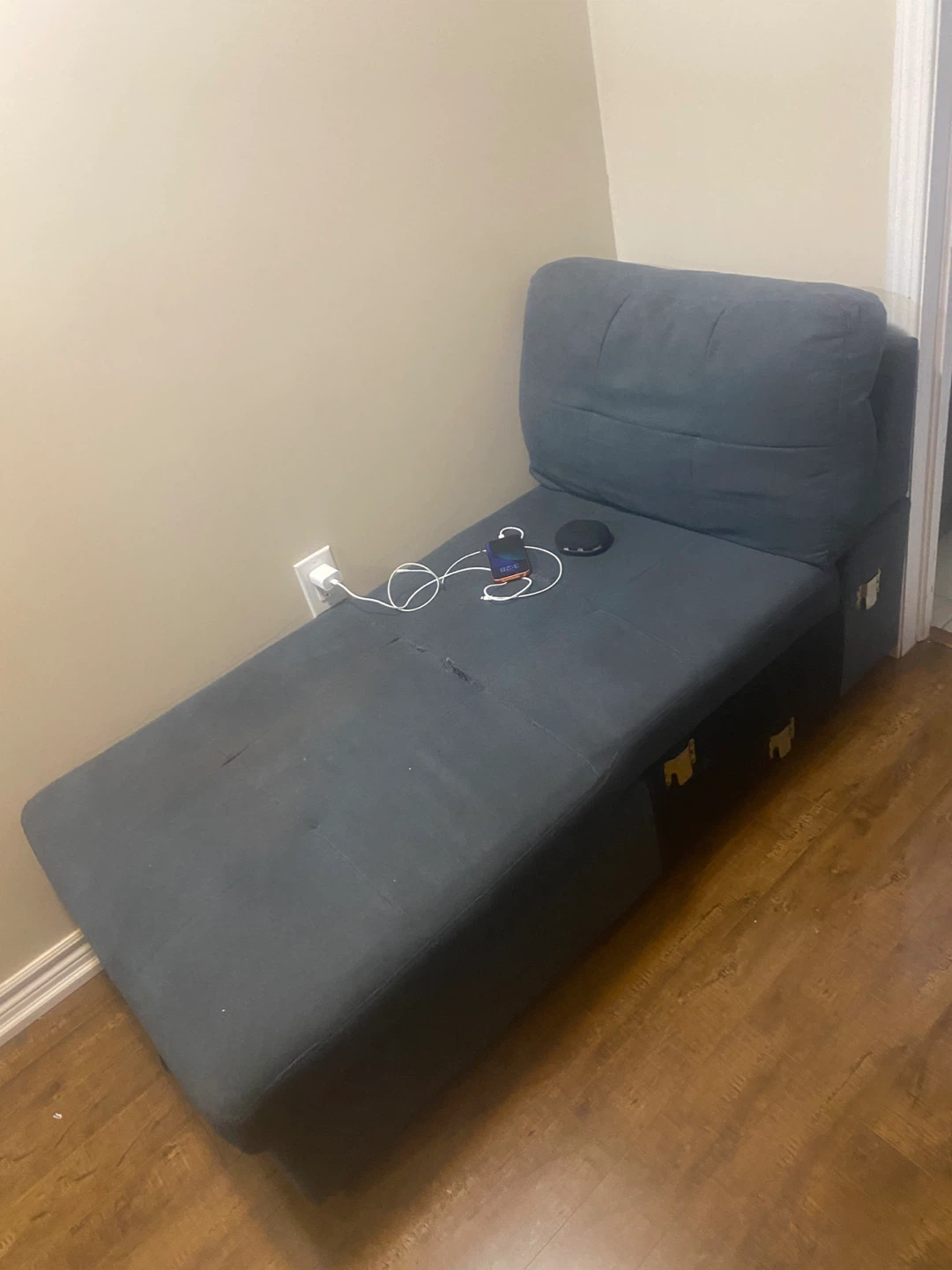 Dark Grey Loveseat Sofa Bed with Cup Holders - photo 5