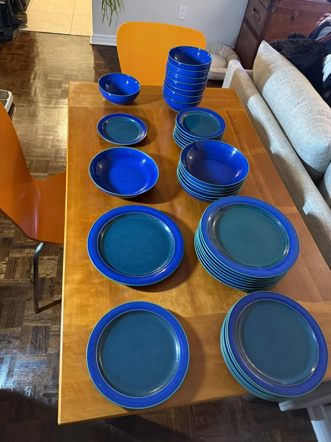 Set of 12 Royal Blue & Teal Dinner Plates and Bowls - photo 2