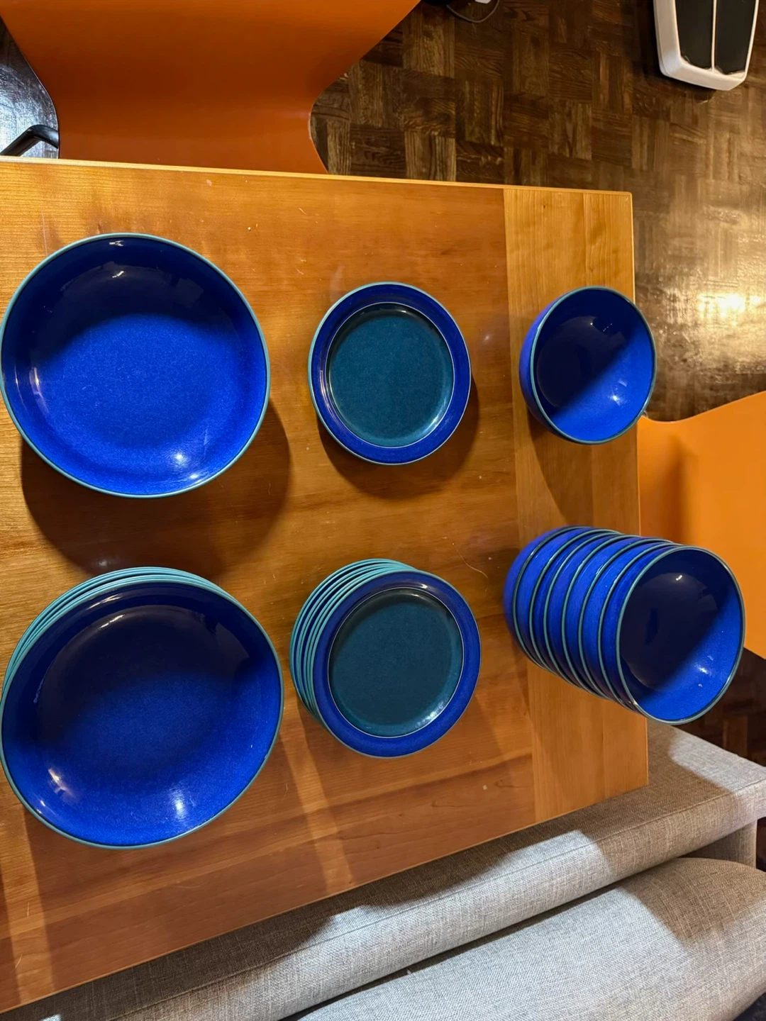 Set of 12 Royal Blue & Teal Dinner Plates and Bowls - photo 4