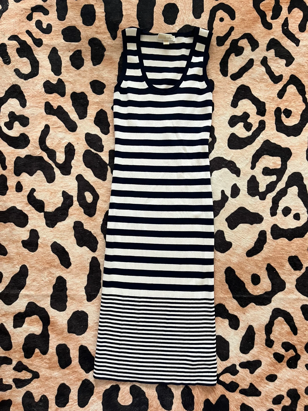 Michael Kors Striped Ribbed Knit Tank Dress Size L