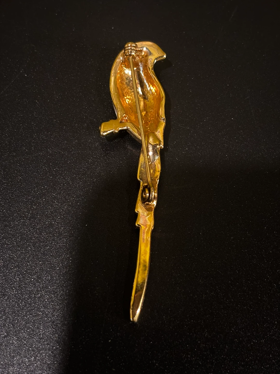 Gold-tone bird brooch with rhinestones - photo 2