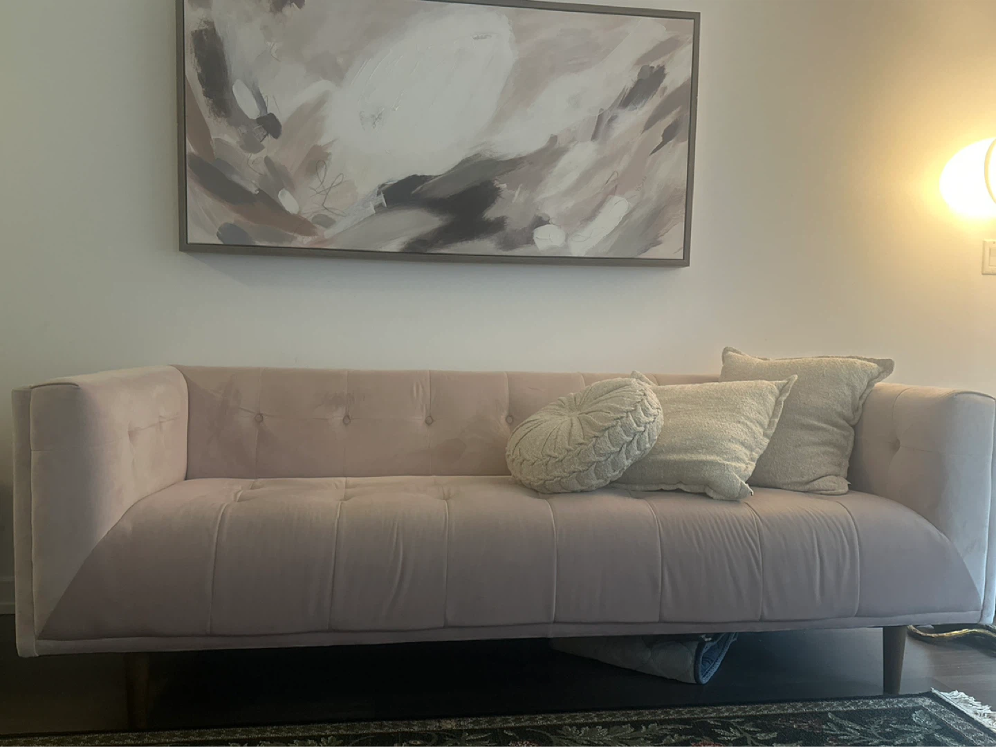 Loretta Mid-Century Modern Velvet 3-Seater Sofa - photo 3
