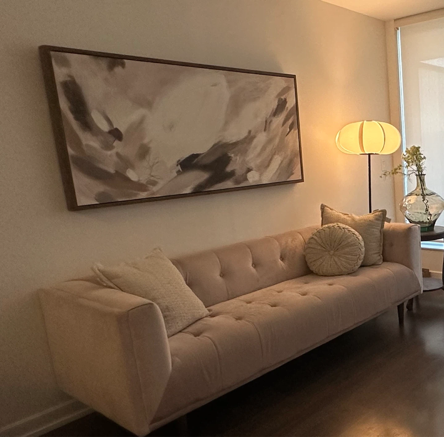 Loretta Mid-Century Modern Velvet 3-Seater Sofa