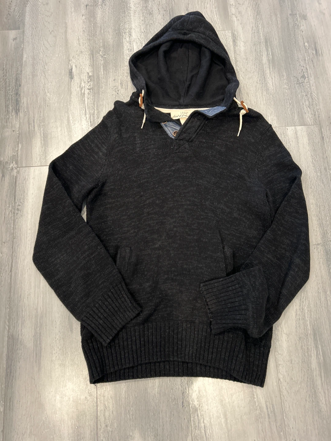L.O.G.G. Black Knit Hoodie