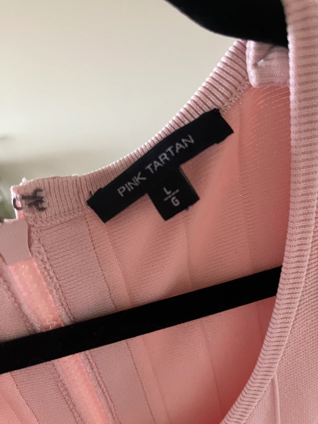 Pink Tartan Ribbed Fit and Flare Dress Size L - photo 2