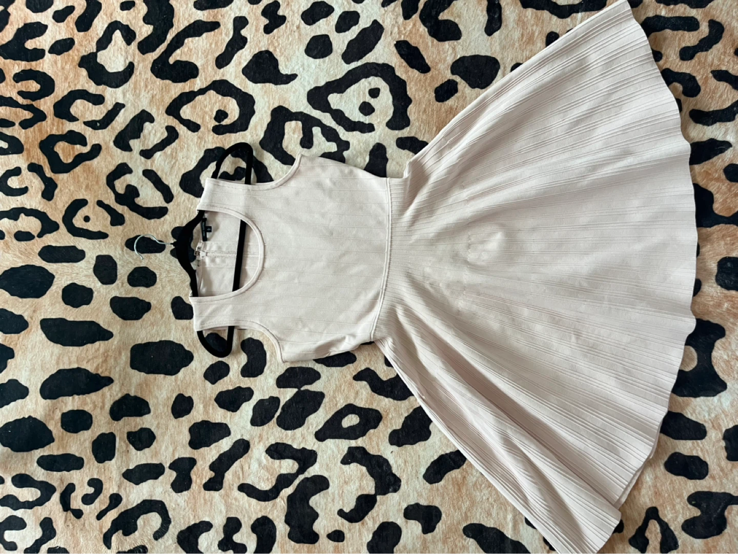 Pink Tartan Ribbed Fit and Flare Dress Size L