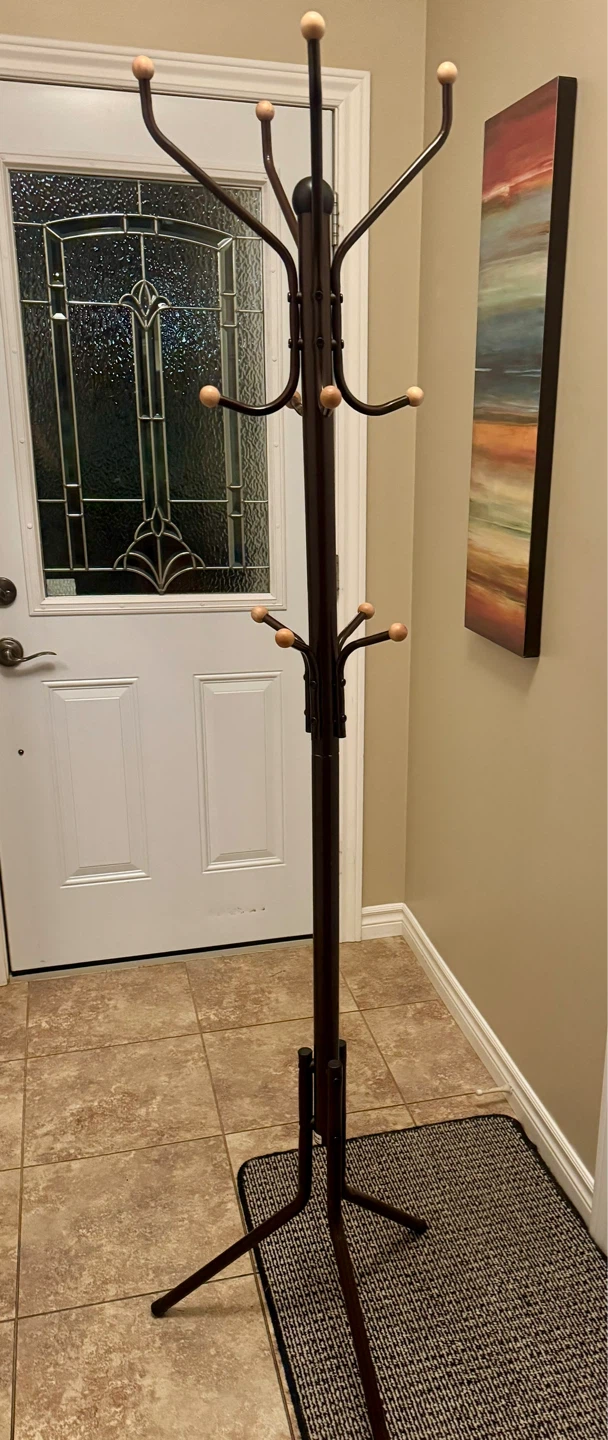 Brown Coat Rack with Wooden Hooks - photo 3