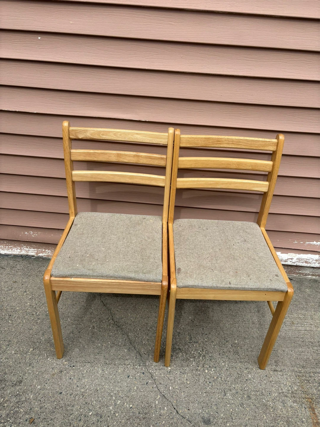 Set of 3 Wooden Chairs with Upholstered Seats - photo 2