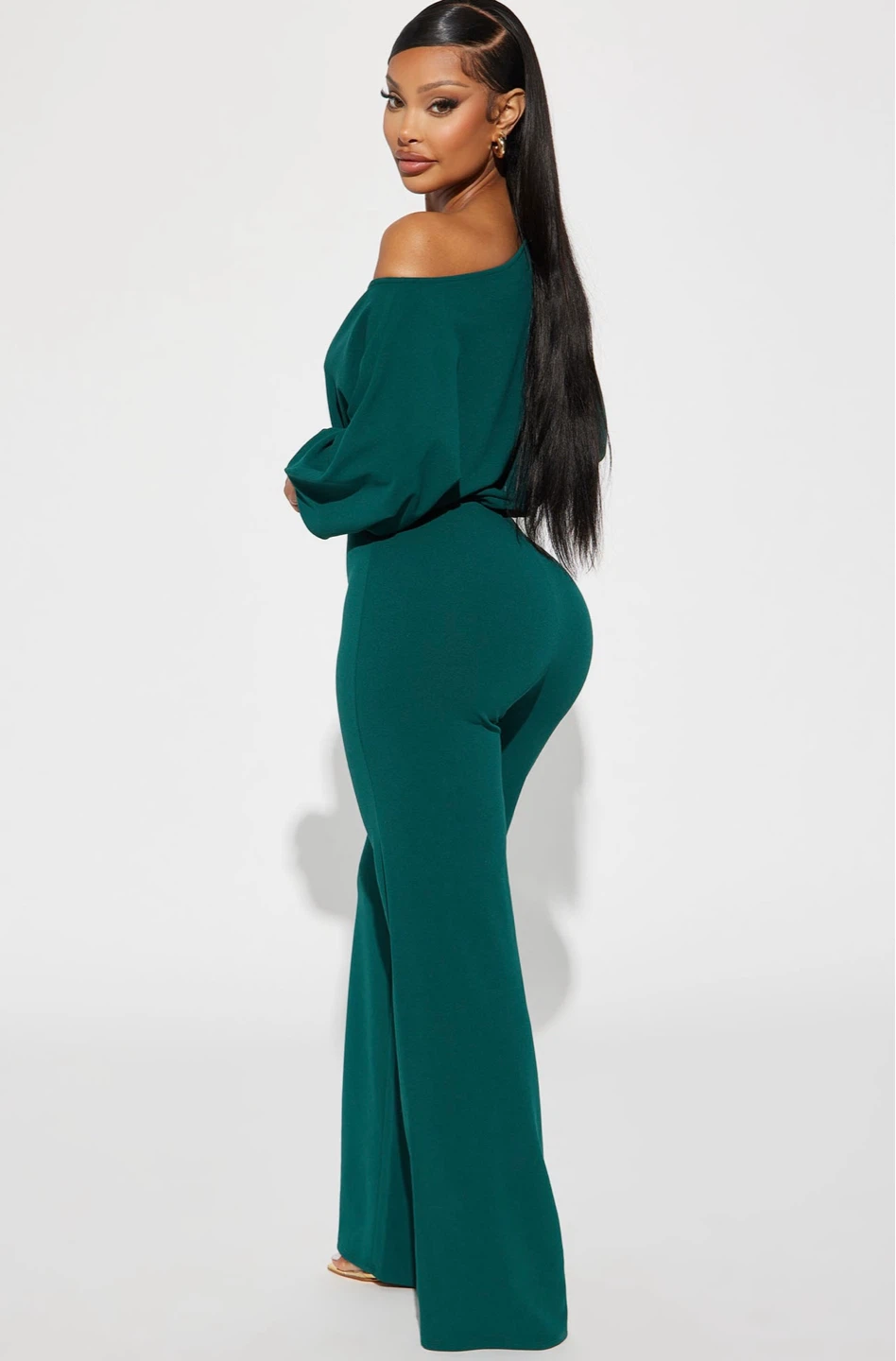 Emerald Green Off-the-Shoulder Jumpsuit