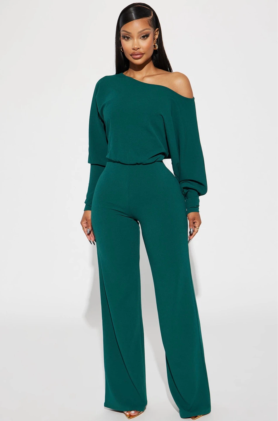 Emerald Green Off-the-Shoulder Jumpsuit - photo 2