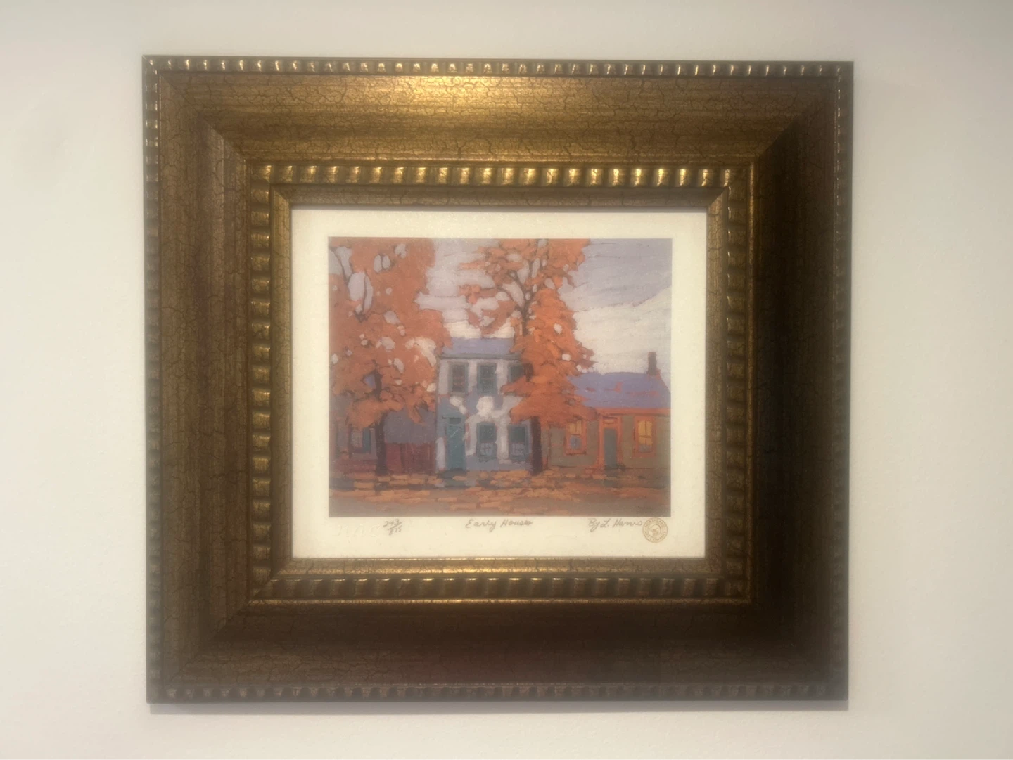Early House Framed Art Print numbered by L Harris