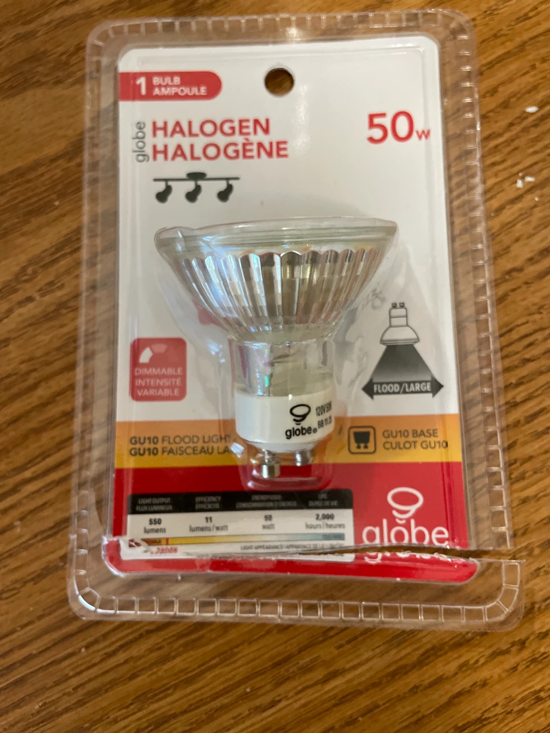 Globe Halogen GU10 Flood Light Bulb - 50W
