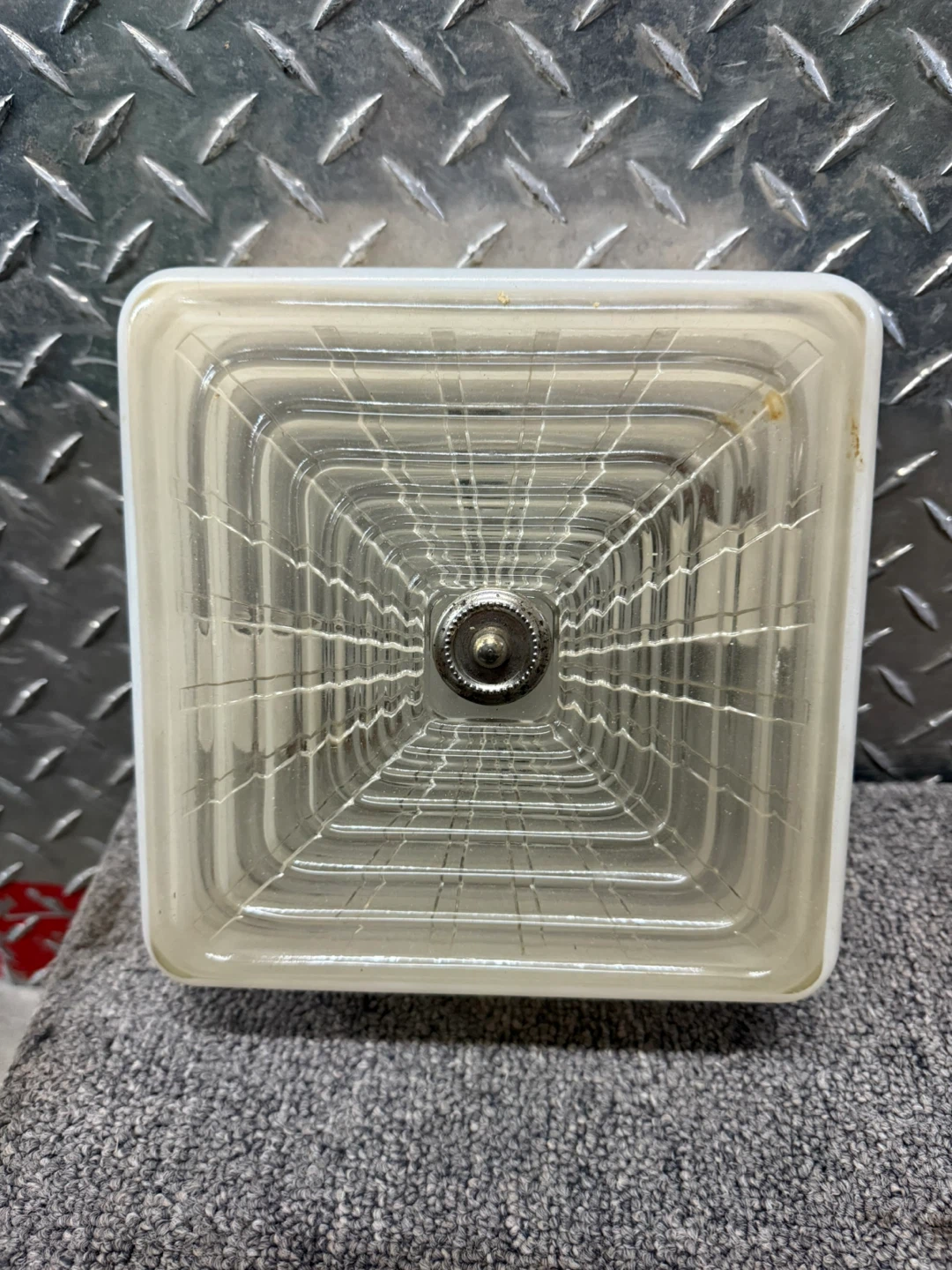 Vintage Glass square flush mount ceiling light shade fixture - photo 2