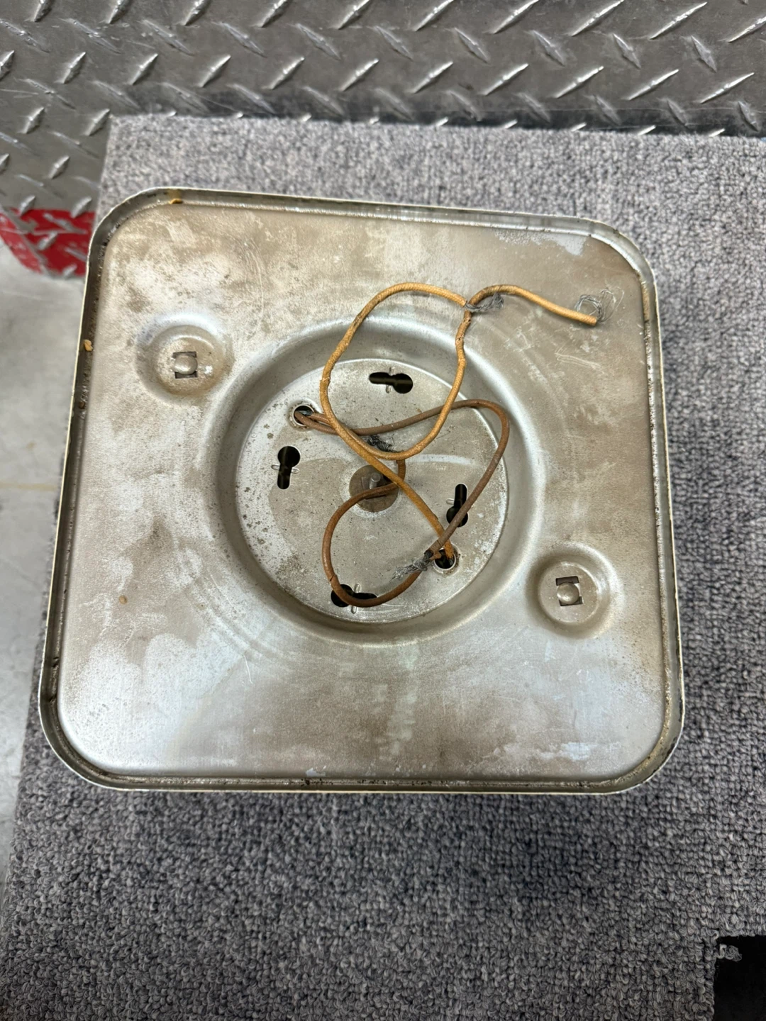 Vintage Glass square flush mount ceiling light shade fixture - photo 3